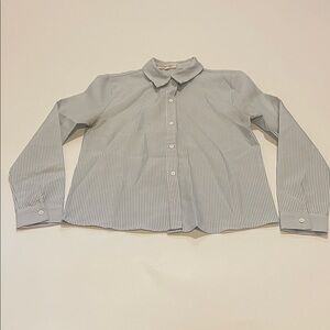 Nili Lotan Raphael Blue and White Striped Button DownTop XS